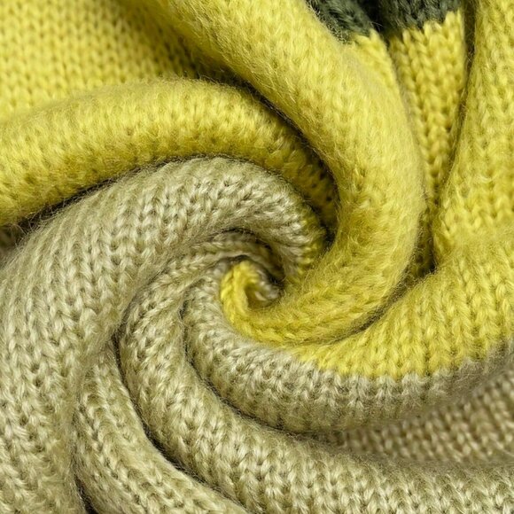 Multicolor Casual Women's striped ColorBlock knit Sweater top Green - Picture 8 of 9